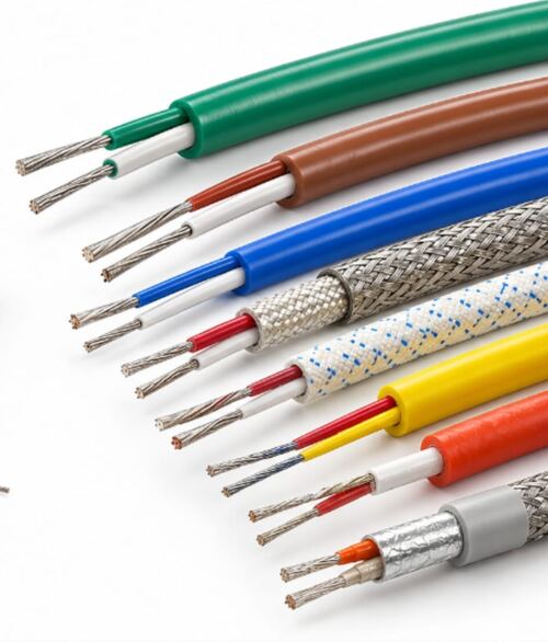 Renkli silikon, fiberglas ve çelik örgülü yüksek sıcaklık kabloları