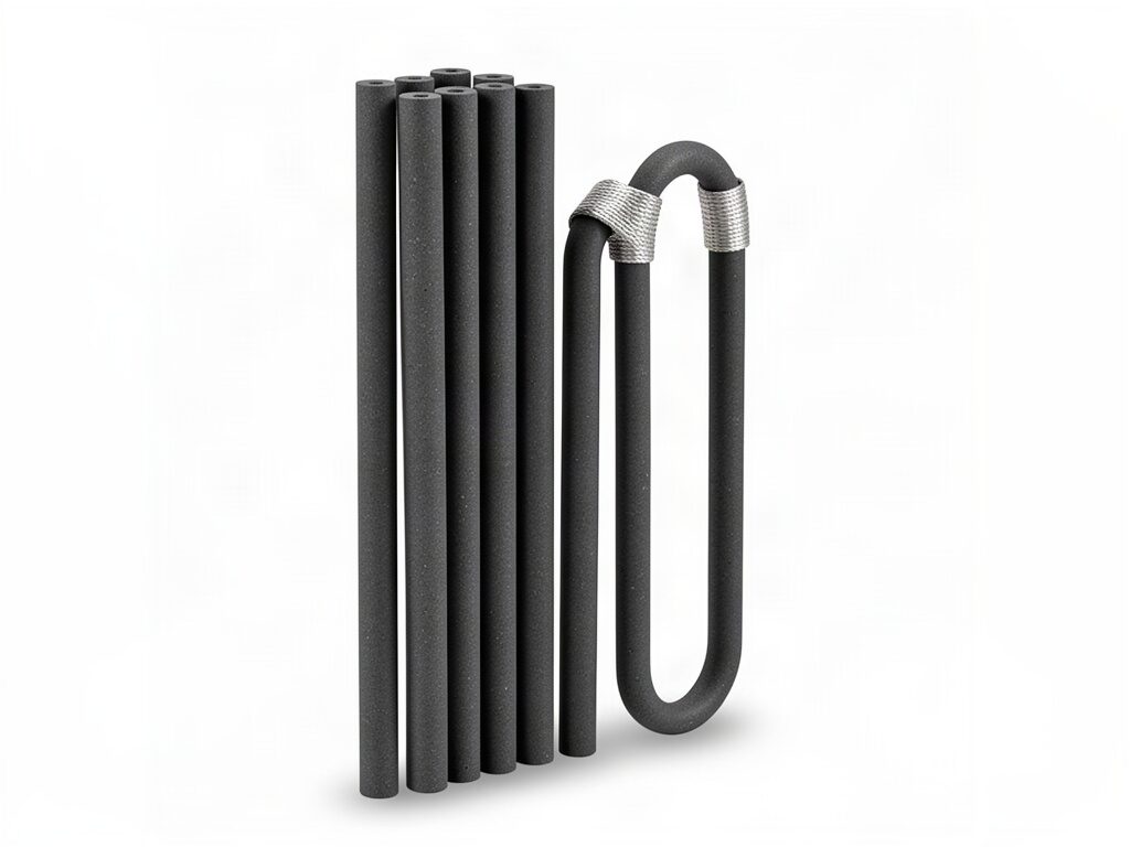 Silisyum Karbür (SiC) ve MoSi₂ Rezistans — SiC max 1600 °C · MoSi₂ max 1850 °C